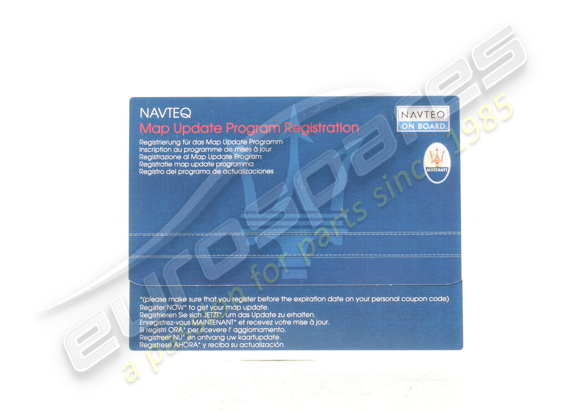 NEW MASERATI MASERATI MAP EUROPE UPDATE KIT. PART NUMBER 920002338 (2) new maserati maserati map europe update kit. part number 920002338 (2)