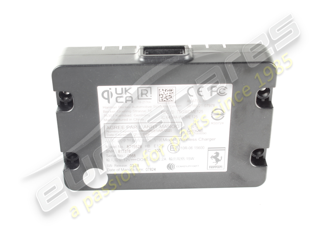 USED Ferrari FRONT WIRELESS CHARGER . PART NUMBER 817378 (1)