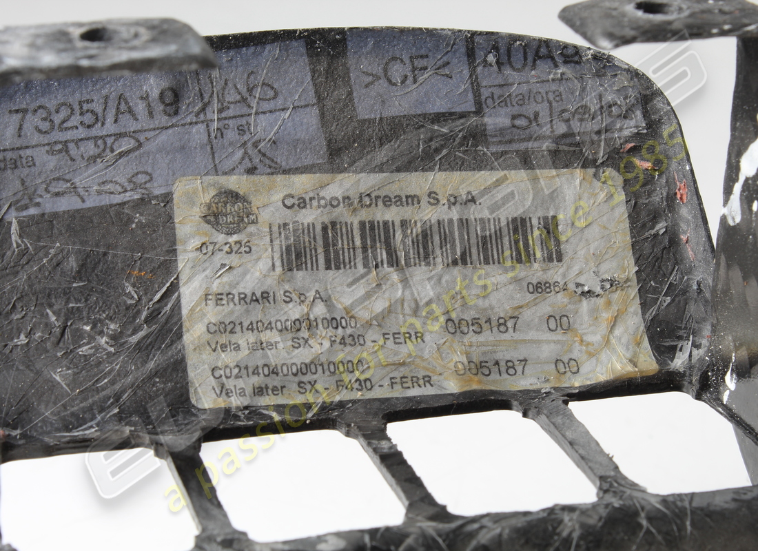 USED FERRARI LH AIR OUTLET PLATE. PART NUMBER 81200900 (6) used ferrari lh air outlet plate. part number 81200900 (6)