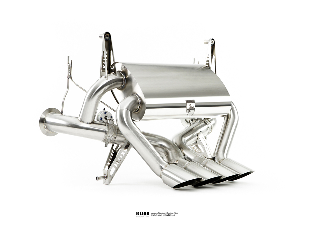 new kline innovation lamborghini aventador sv valvetronic rear system - stainless steel. part number kllamavsvvalversss (1)