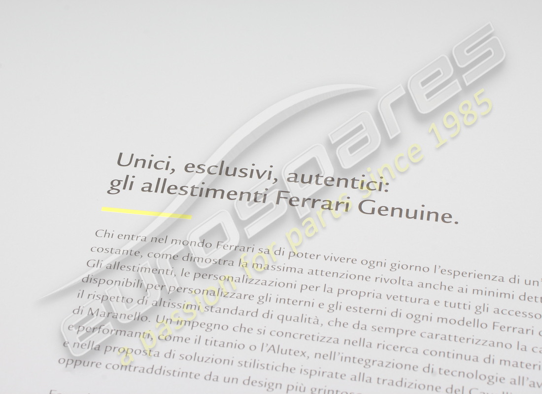 NEW FERRARI BROCHURE FG IN RANGE CAR MOD. PART NUMBER 70004073 (2) new ferrari brochure fg in range car mod. part number 70004073 (2)