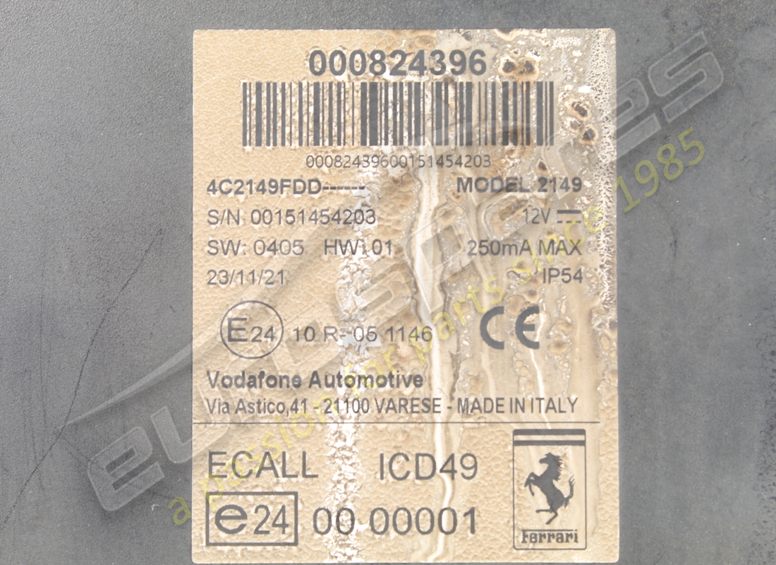 damaged ferrari tcu ecall / svr. part number 824396 (6)