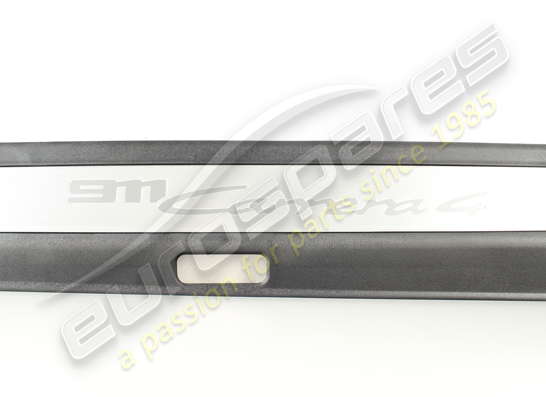 NEW PORSCHE SCUFF PLATE - SILL PANEL RIGHT - ALUMINIUM-BRUSHED (PR-A8C,1X1, 7M9) BLACK. PART NUMBER 992853370B1E0 (2) new porsche scuff plate - sill panel right - aluminium-brushed (pr-a8c,1x1, 7m9) black. part number 992853370b1e0 (2)