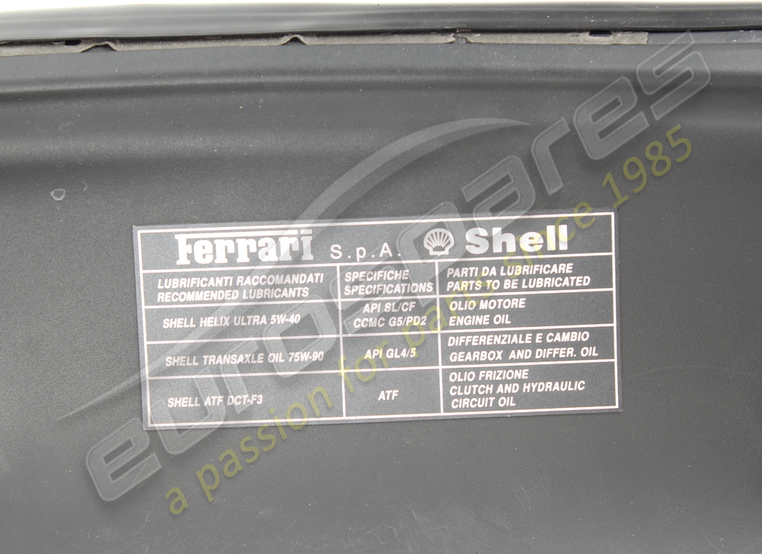 used ferrari complete lh engine compartment. part number 85527600 (2)