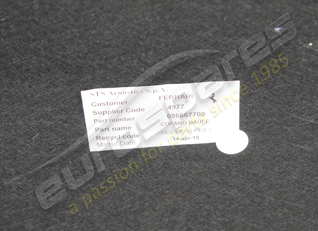 used ferrari luggage compartment lid trim. part number 86667700 (4)